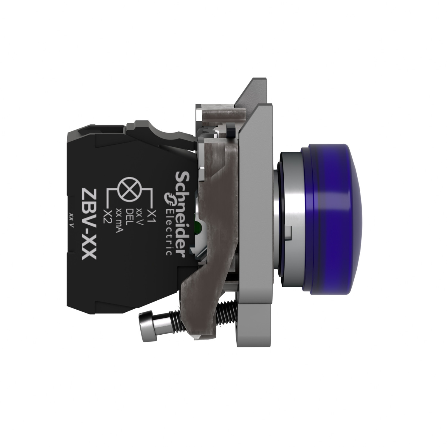 Harmony XB4 – voyant lumineux DEL – Ø22 – bleu – 230V – vis étrier