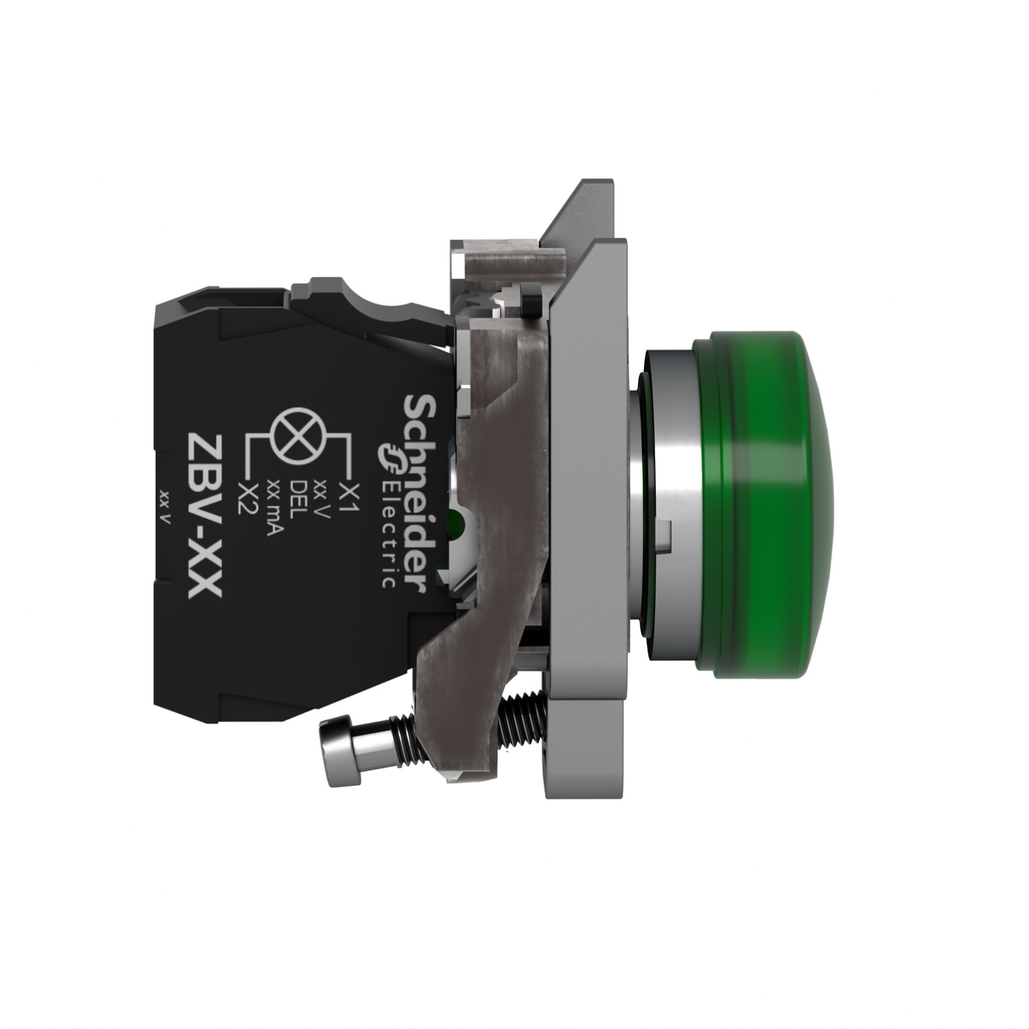 Harmony XB4 – voyant lumineux DEL – Ø22 – vert – 120V – vis étrier