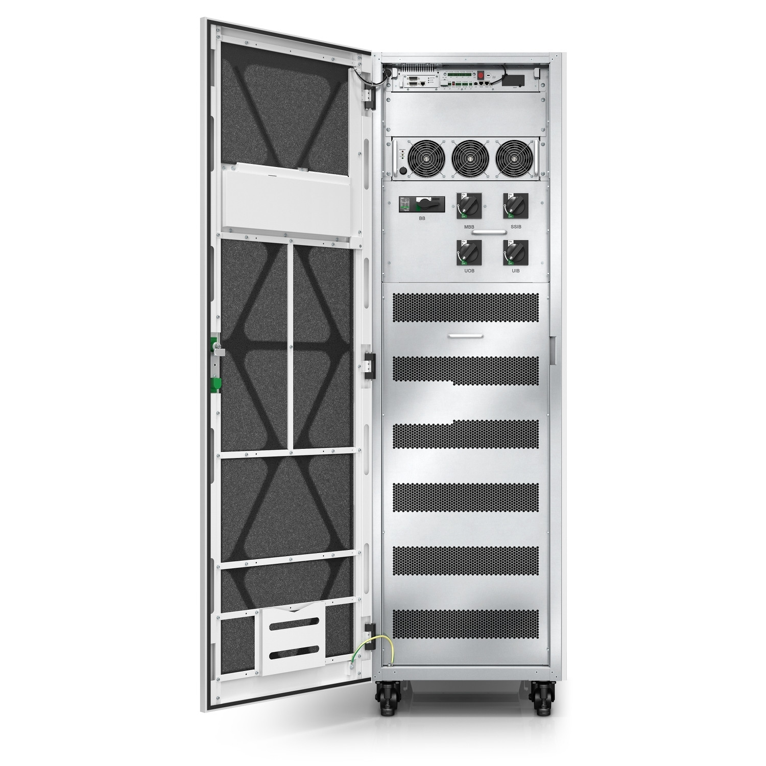 Onduleur 60kVA 400V 3:3 Easy UPS 3M, 4 batteries modulaires internes 9Ah extensibles à 6, démarrage 5×8
