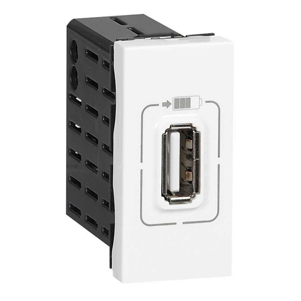 prise USB Type-A 1,5A 5V 7,5W Mosaic 1 module 230V – blanc